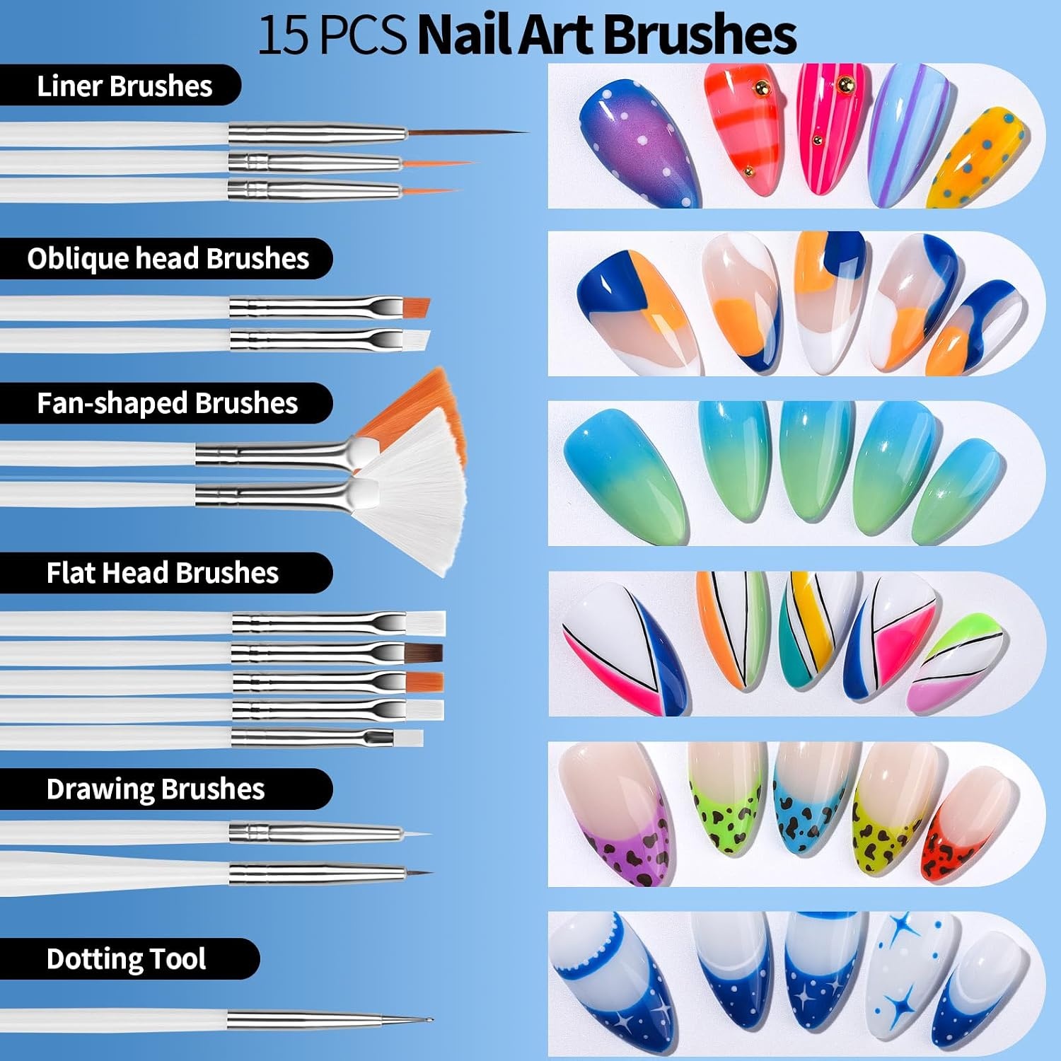 image:imageFANDAMEI Nail Art Kit With Nail Stand Nail Art Tools Nail Design Tools Nail Brush Nail Holder For Painting Nails Nail Art Brushes Nail Dotting Tool Nail Tools For Nail Art WhiteWhite