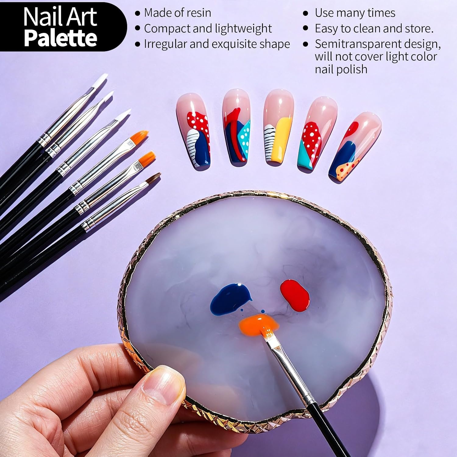 image:imageFANDAMEI Nail Art Kit With Nail Stand Nail Art Tools Nail Design Tools Nail Brush Nail Holder For Painting Nails Nail Art Brushes Nail Dotting Tool Nail Tools For Nail Art WhiteBlack