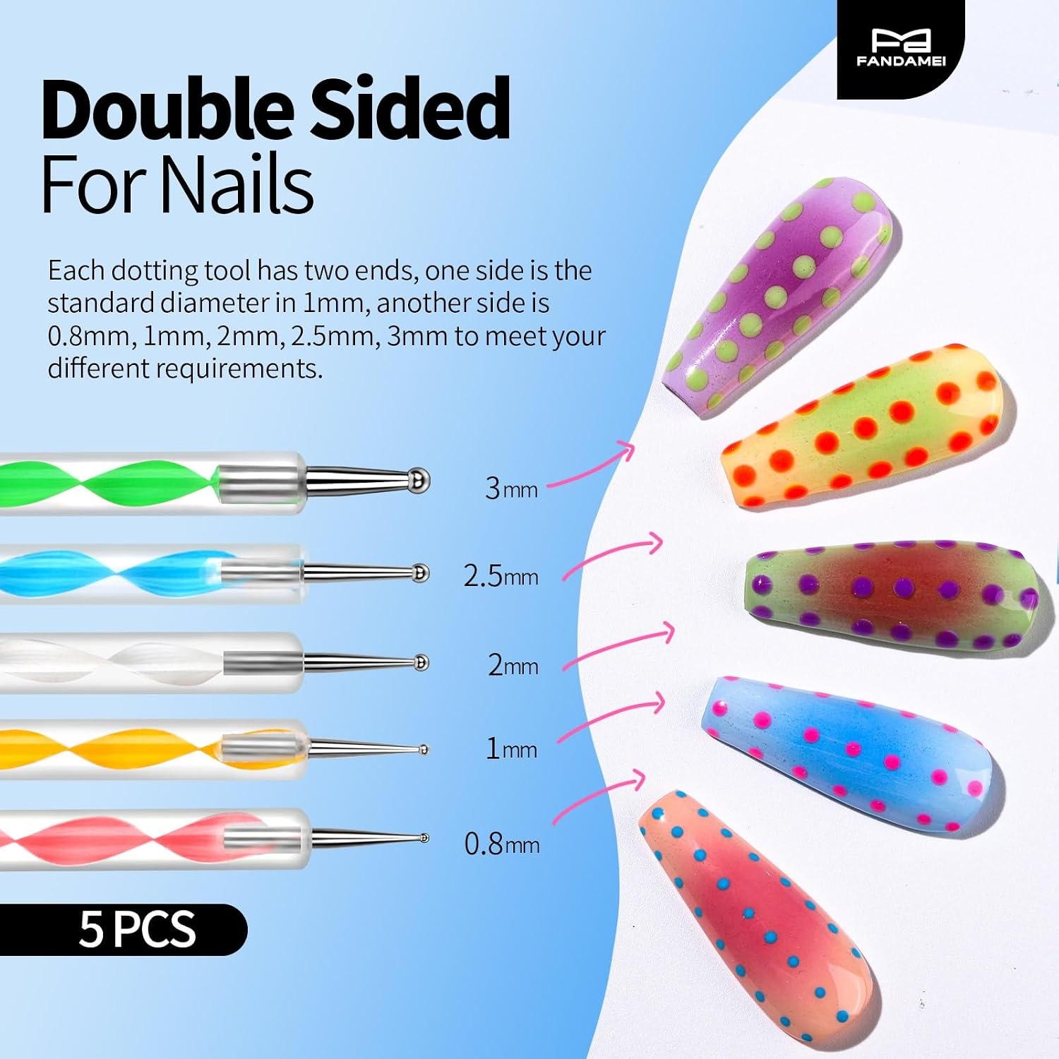 image:imageFANDAMEI Nail Art Kit With Nail Stand Nail Art Tools Nail Design Tools Nail Brush Nail Holder For Painting Nails Nail Art Brushes Nail Dotting Tool Nail Tools For Nail Art WhiteWhite