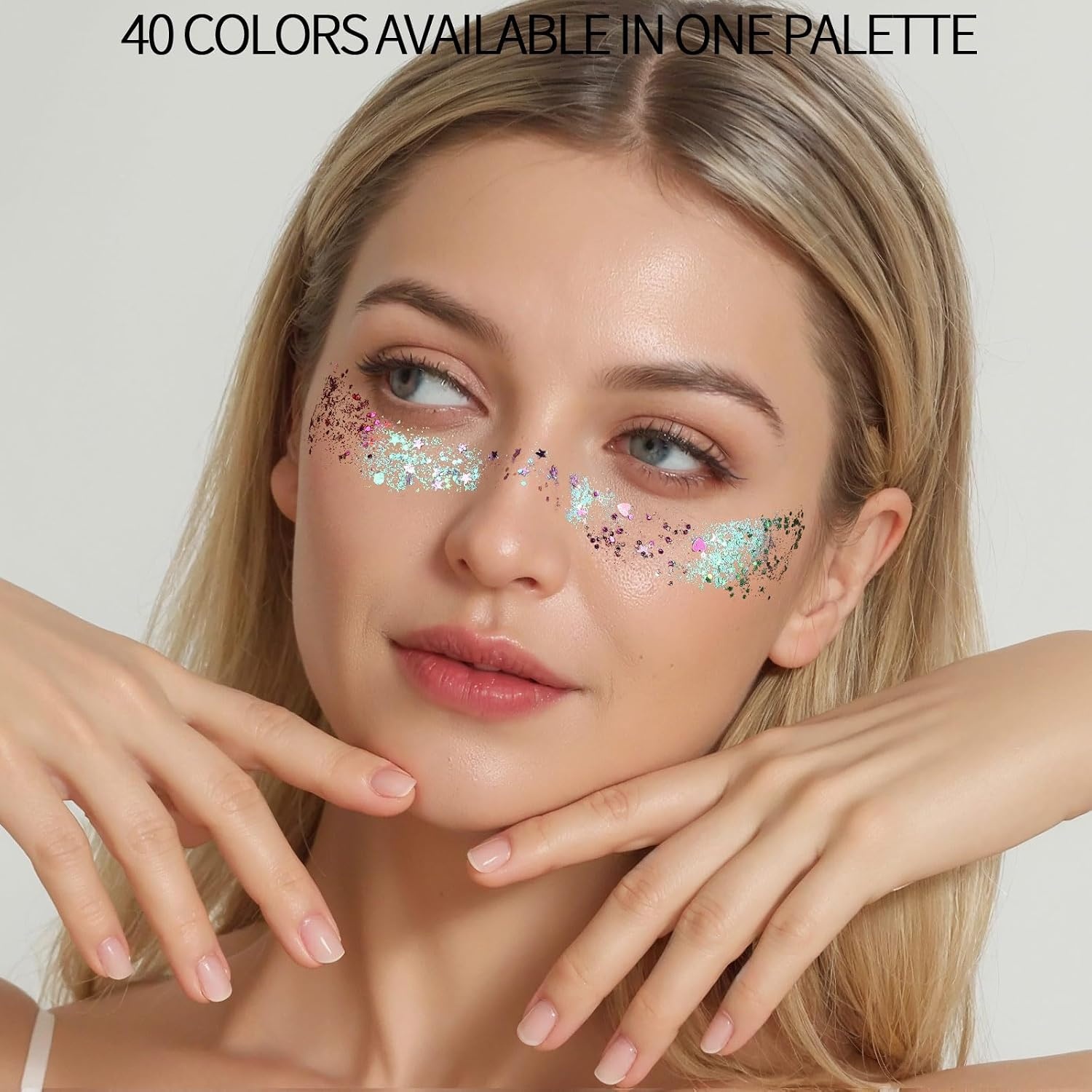 image:imageFANDAMEI Halloween Face Glitter Kids Body Glitter Palette Hair Glitter Gel40 daylight colors