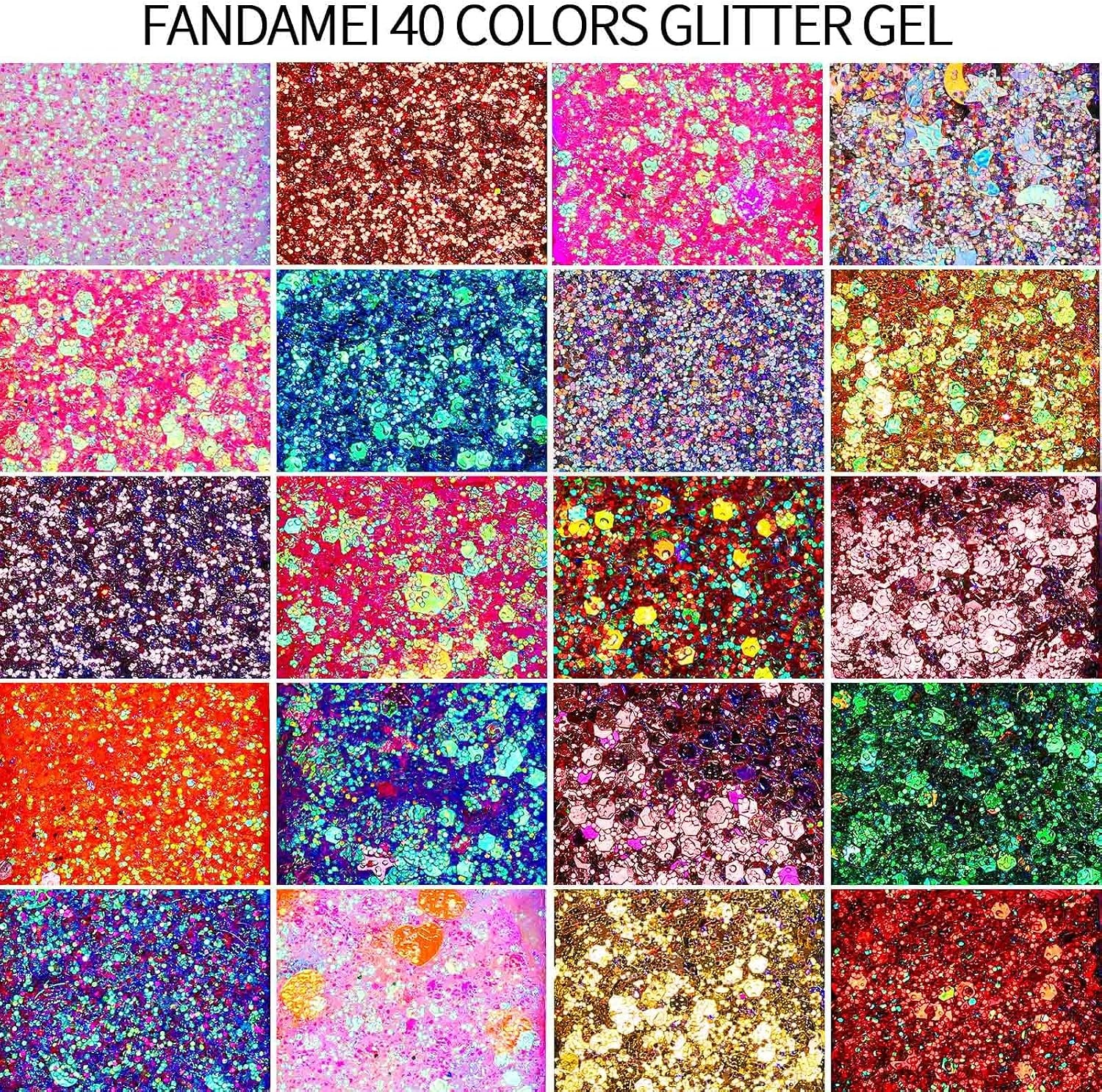 image:imageFANDAMEI Halloween Face Glitter Kids Body Glitter Palette Hair Glitter Gel40 daylight colors