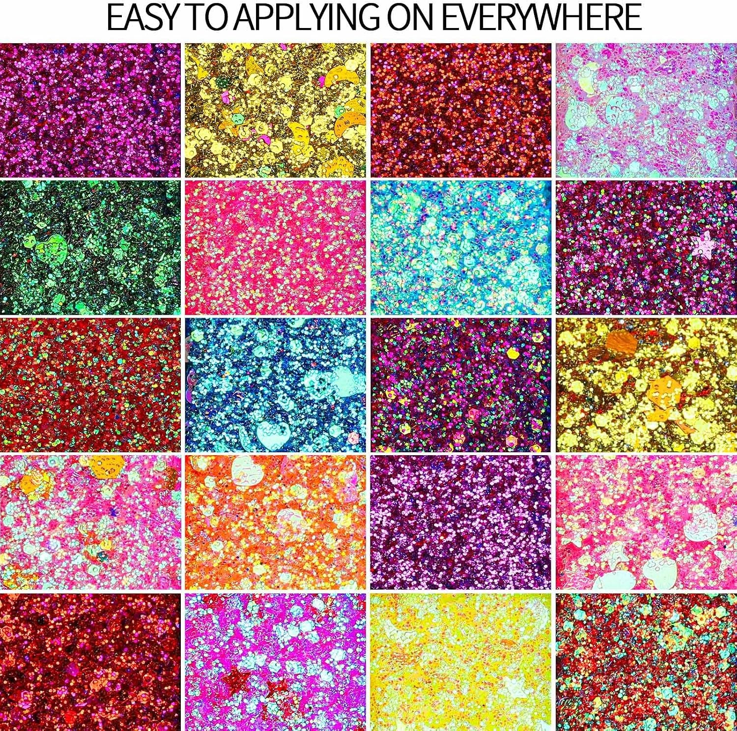 image:imageFANDAMEI Halloween Face Glitter Kids Body Glitter Palette Hair Glitter Gel40 daylight colors
