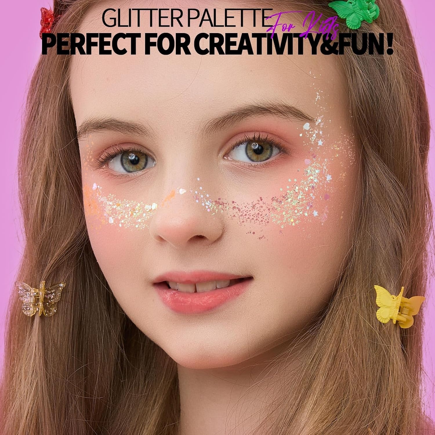 image:imageFANDAMEI Halloween Face Glitter Kids Body Glitter Palette Hair Glitter Gel40 daylight colors