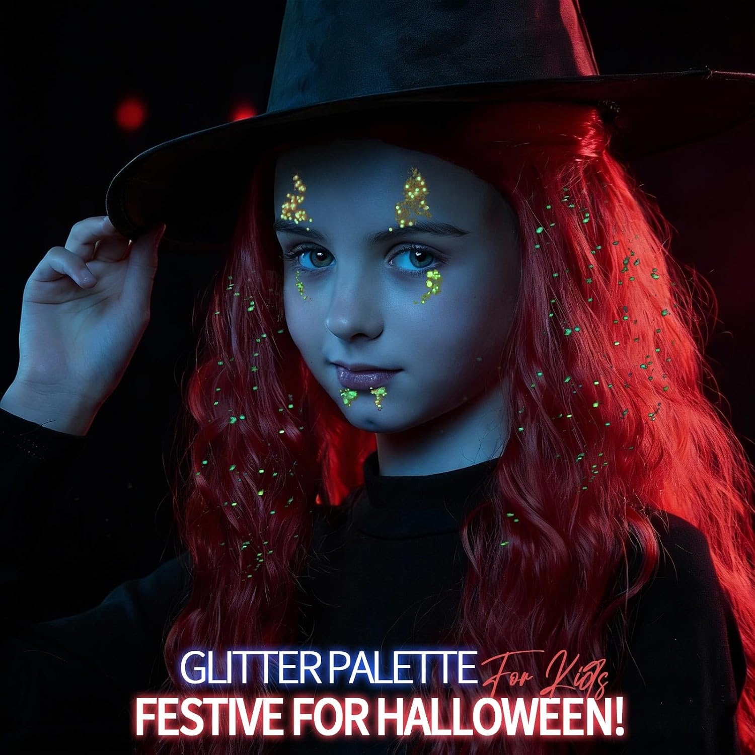image:imageFANDAMEI Halloween Face Glitter Kids Body Glitter Palette Hair Glitter Gel40 neon colors