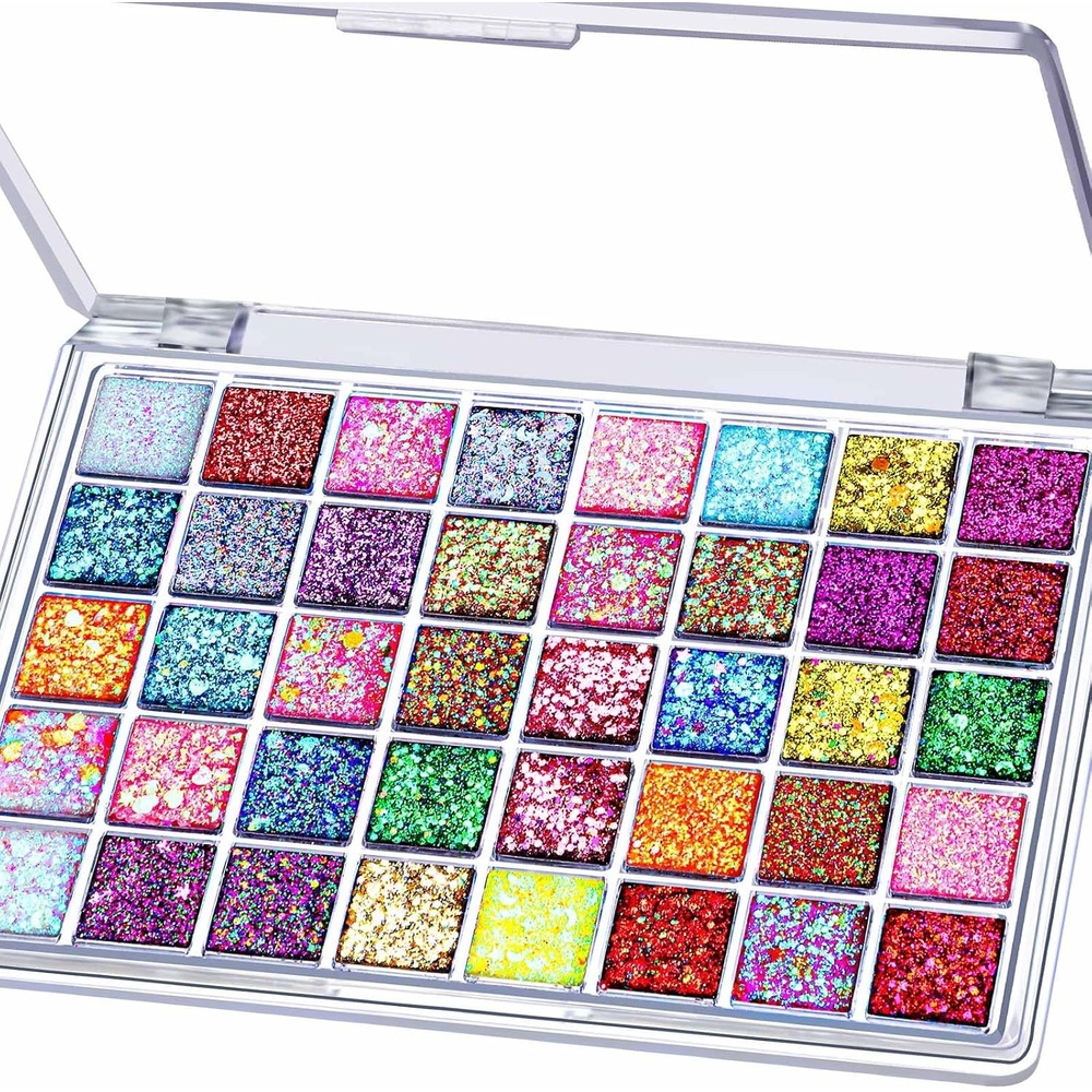 image:imageFANDAMEI Halloween Face Glitter Kids Body Glitter Palette Hair Glitter Gel40 daylight colors