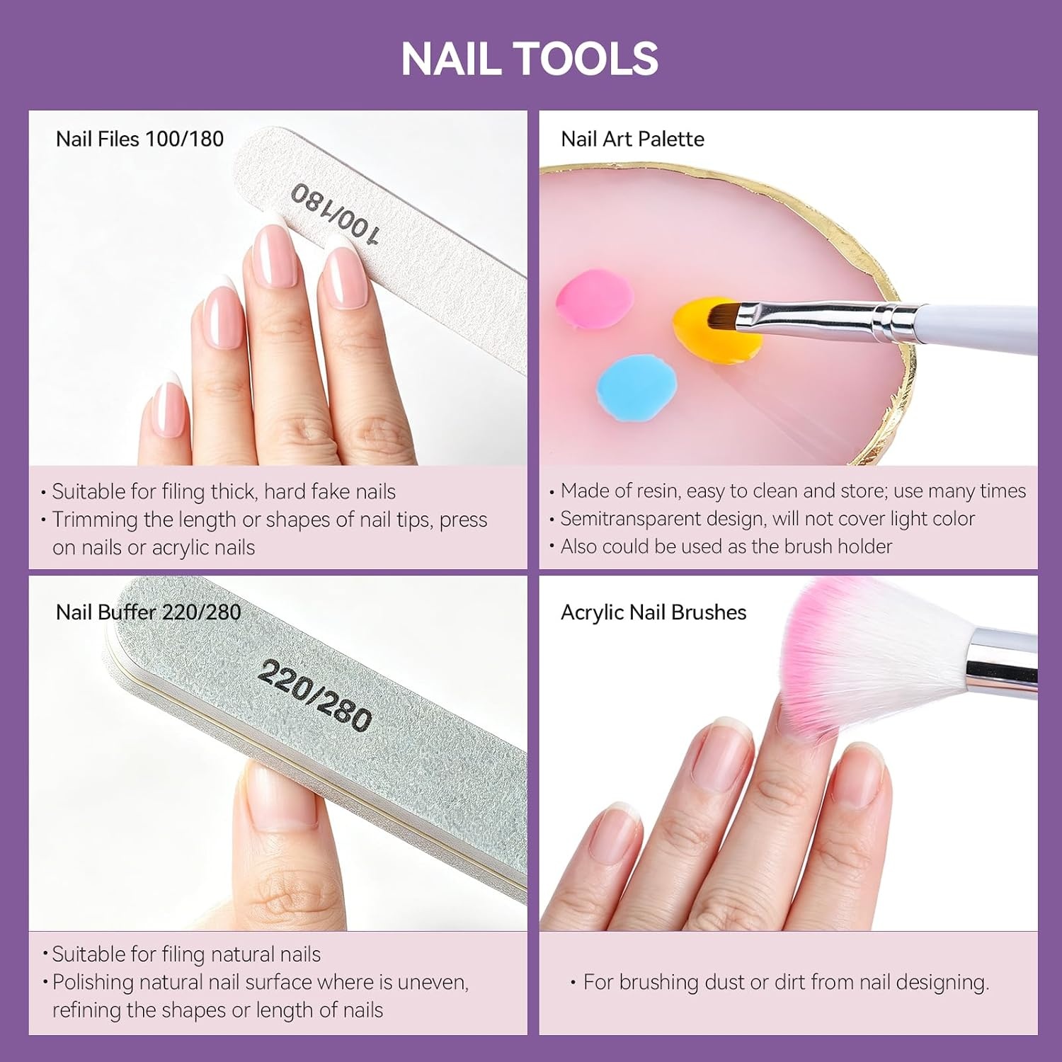 image:imageFANDAMEI Acrylic Nail Brush Size 8101214 Acrylic Brush For Nail White