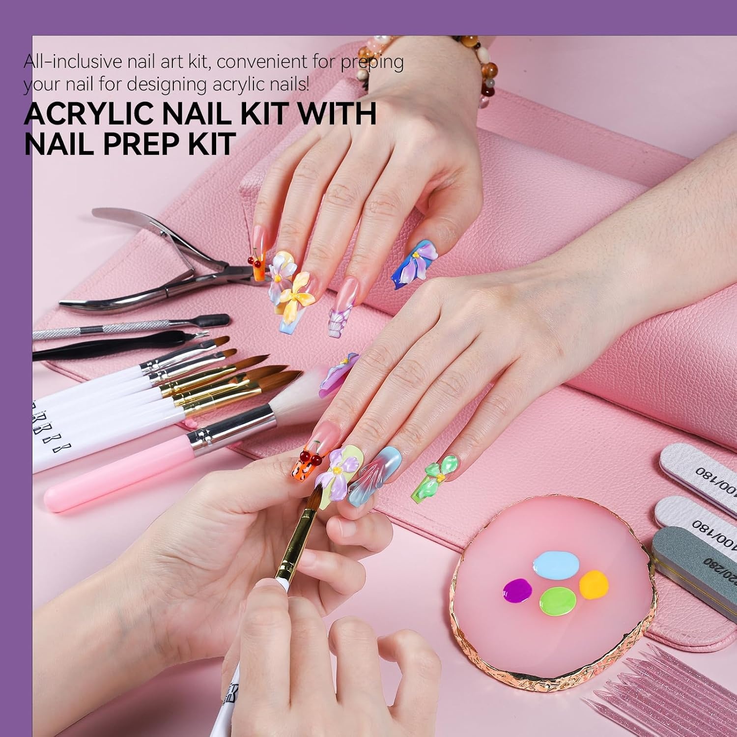 image:imageFANDAMEI Acrylic Nail Brush Size 8101214 Acrylic Brush For Nail White