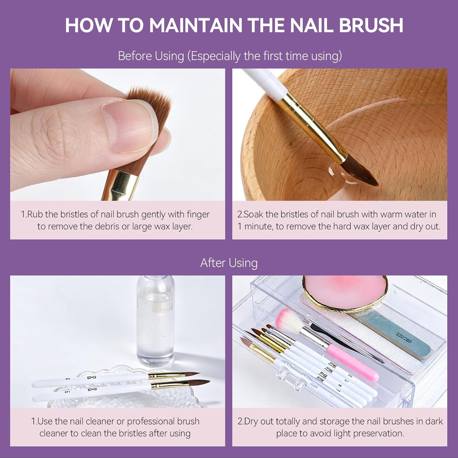 image:imageFANDAMEI Acrylic Nail Brush Size 8101214 Acrylic Brush For Nail White