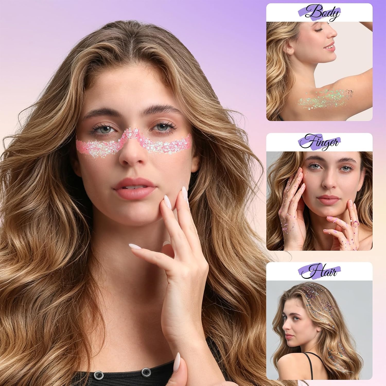 image:imageFANDAMEI Face Glitter Palette Body Face Glitter Gel for Women Face Paint