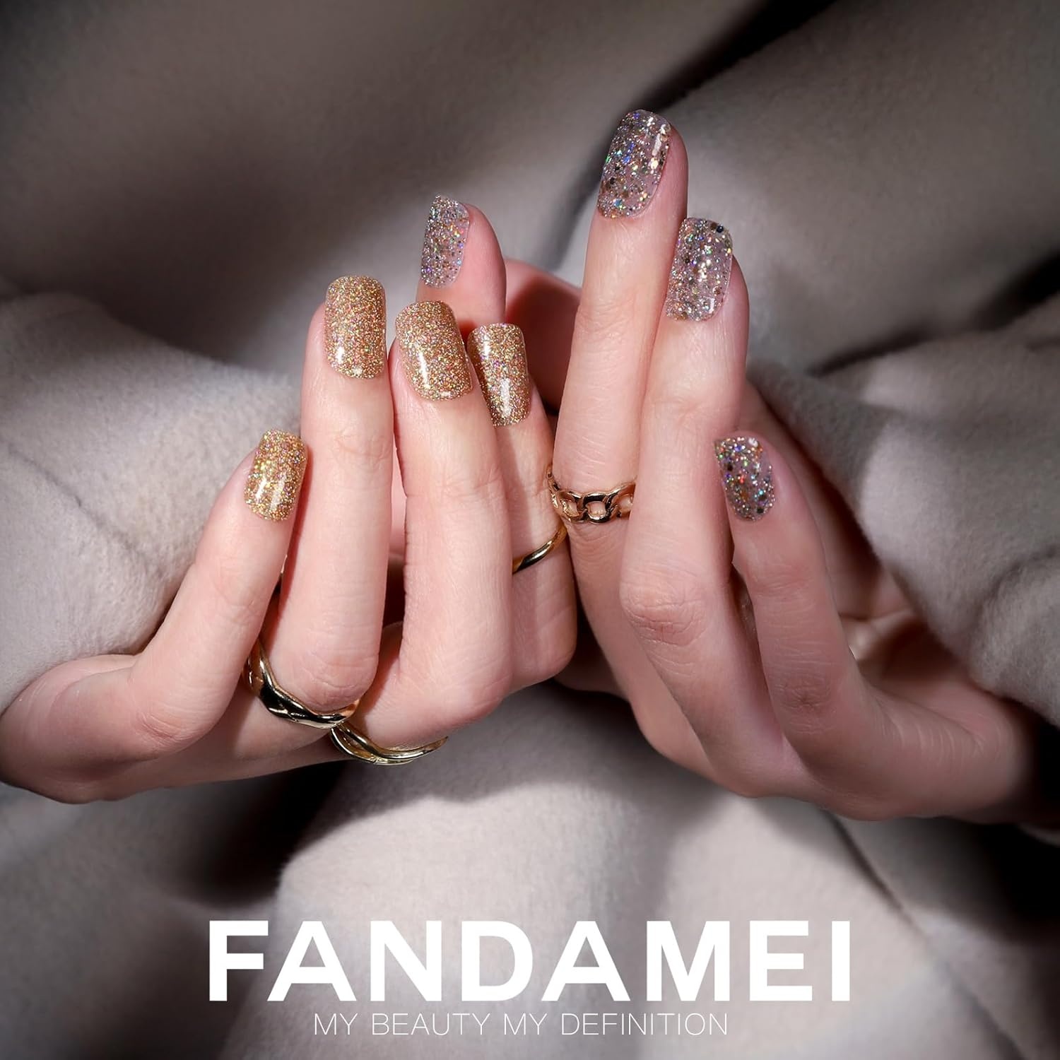 image:imageFANDAMEI Press on Nails Short 24 Colors Cat Eye Press on Nails for Womenmatteglossyglitterfrench tip