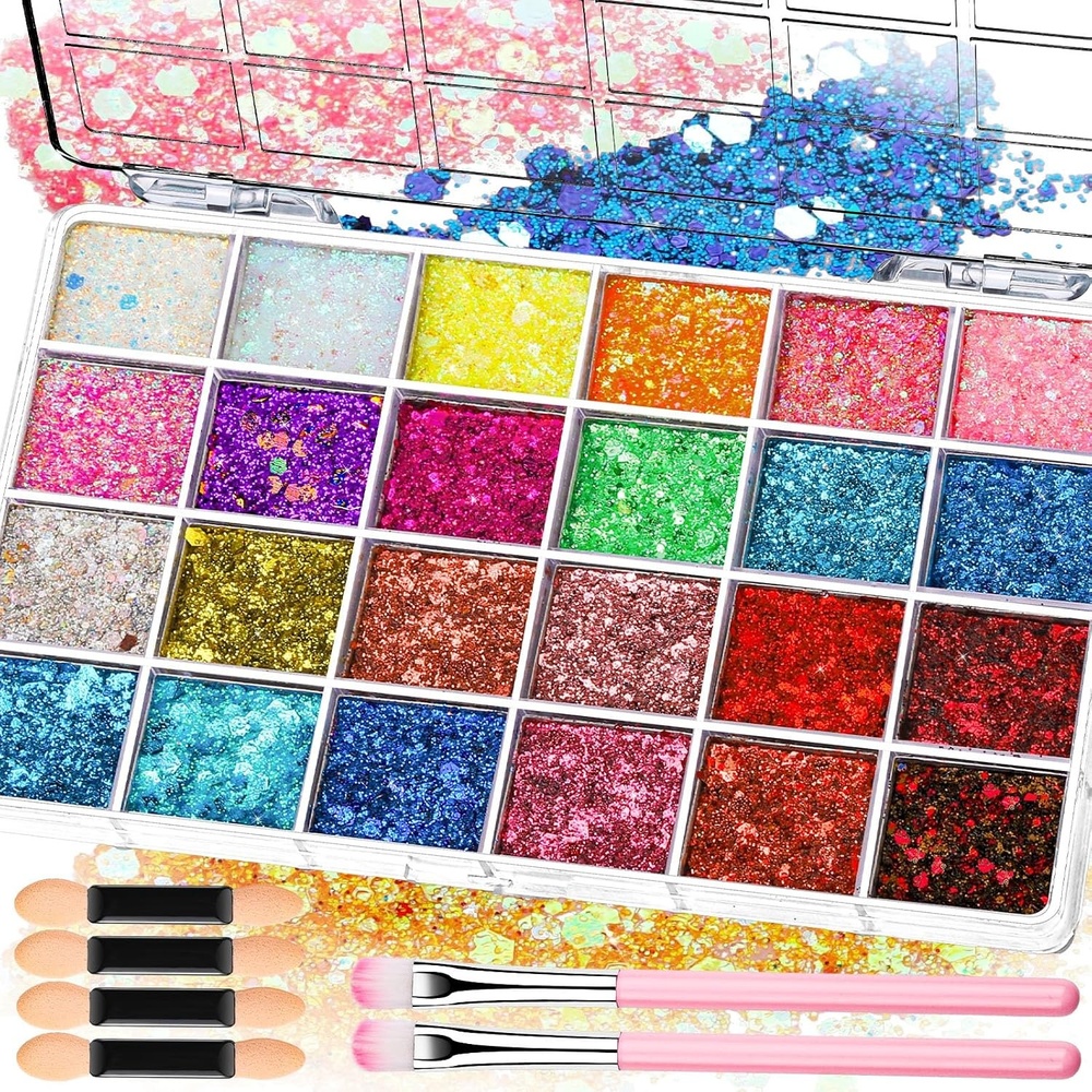 image:imageFANDAMEI Face Glitter Palette Body Face Glitter Gel for Women Face Paint