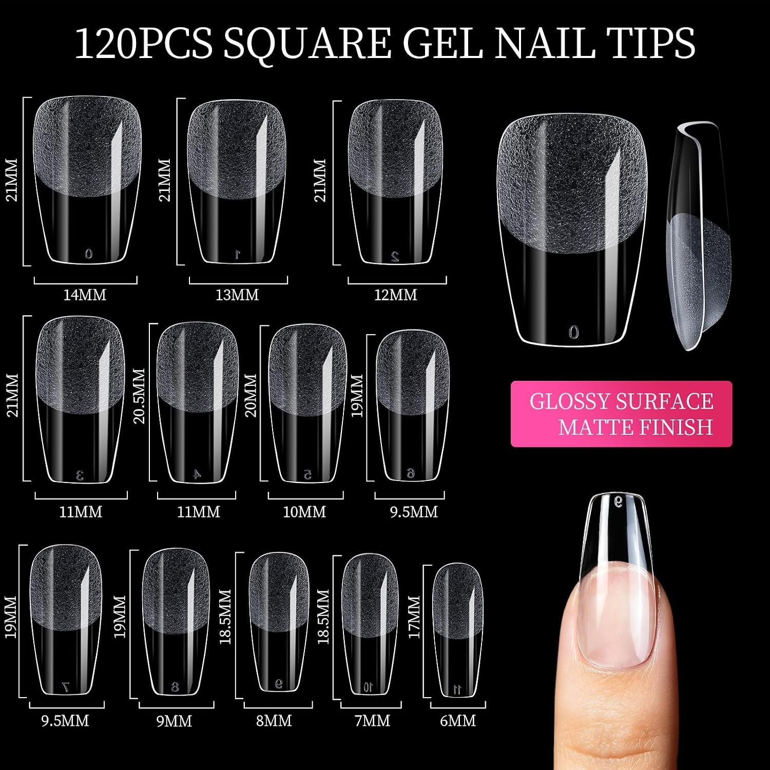 image:imageFANDAMEI Nail Art Kit Nail Brushes Set with Nail Design Dotting Tools Mixing Palette Nail Stand Fake Nail Kits with Short Coffin Square Gel Nail Tips Nail Glue Adhesive Tabs Nail File Supplies